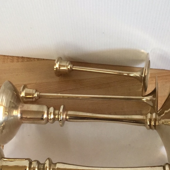 5 Brass candleholders - Picture 11 of 13